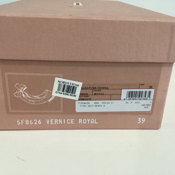 MIU MIU Patent Leather Navy Blue w Bow Flats Embellished Heel 39 9 w box - Picture 10 of 10